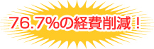 76.7%の経費削減
